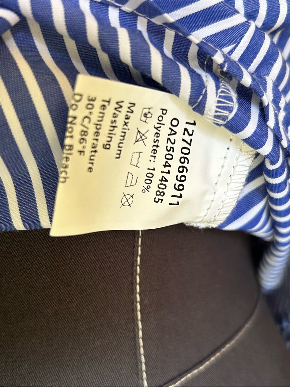 Striped Tie-Waist Crop Top blue and white - Picture 9 of 9
